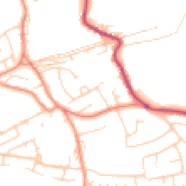 Daytime road noise heatmap for WF12 0JP