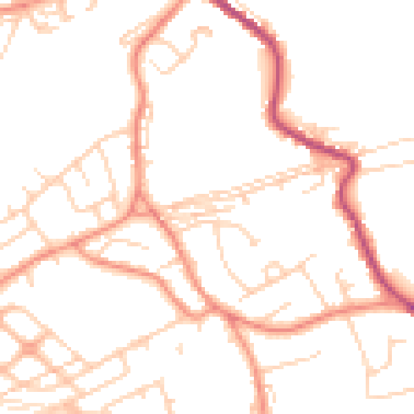 Daytime road noise heatmap for WF12 0LD