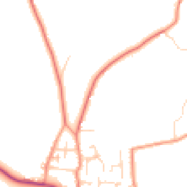 Daytime road noise heatmap for WF12 0NR