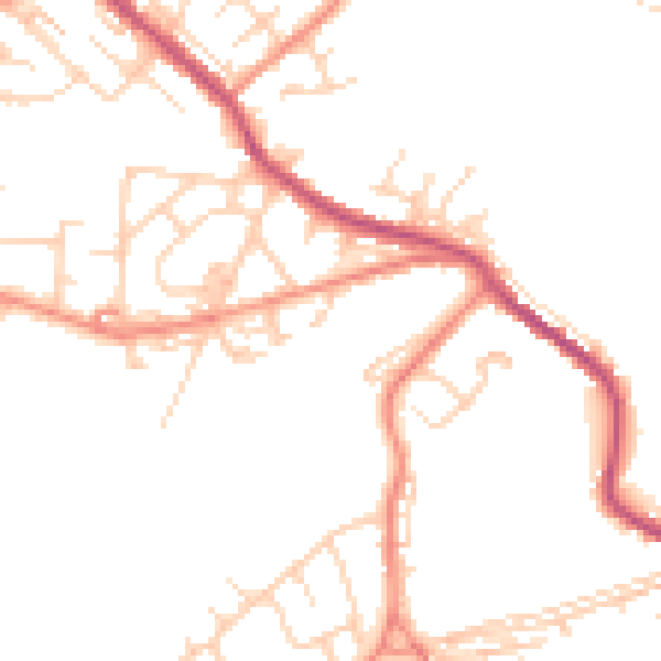 Daytime road noise heatmap for WF12 0RL