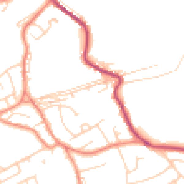 Daytime road noise heatmap for WF12 0SQ