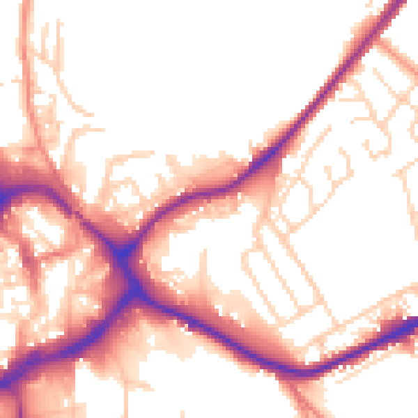 Daytime road noise heatmap for WF12 7BH