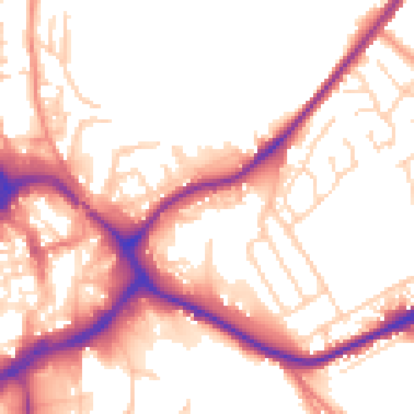 Daytime road noise heatmap for WF12 7BQ