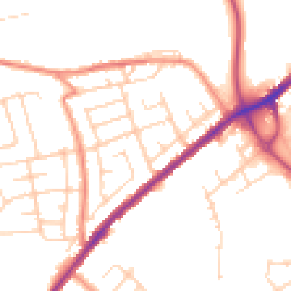 Daytime road noise heatmap for WF12 7EP