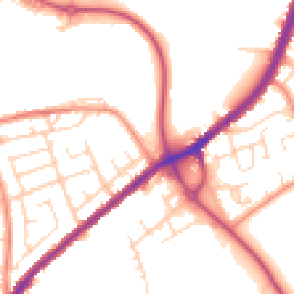 Daytime road noise heatmap for WF12 7HF