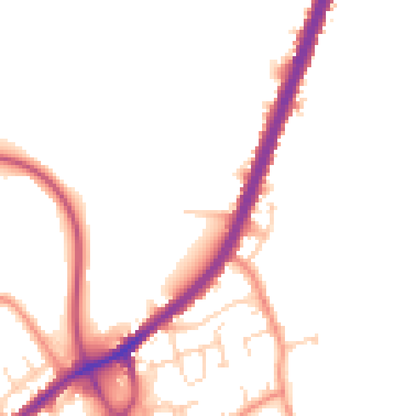 Daytime road noise heatmap for WF12 7HS
