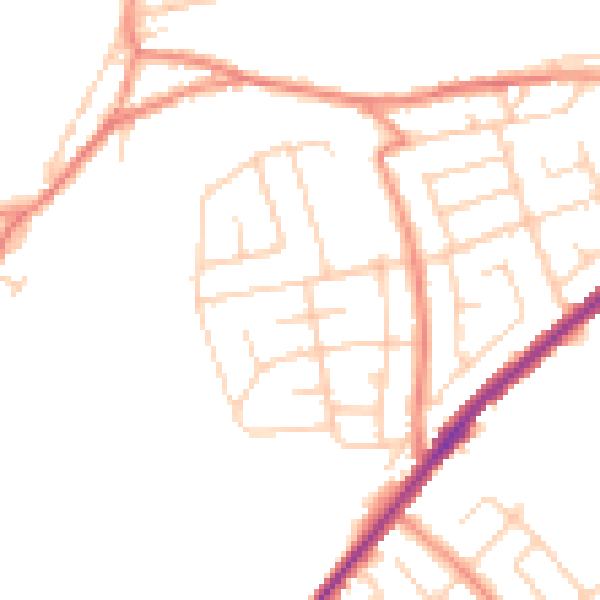 Daytime road noise heatmap for WF12 7PF
