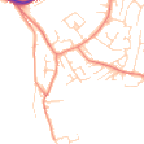 Daytime road noise heatmap for WF12 8BH