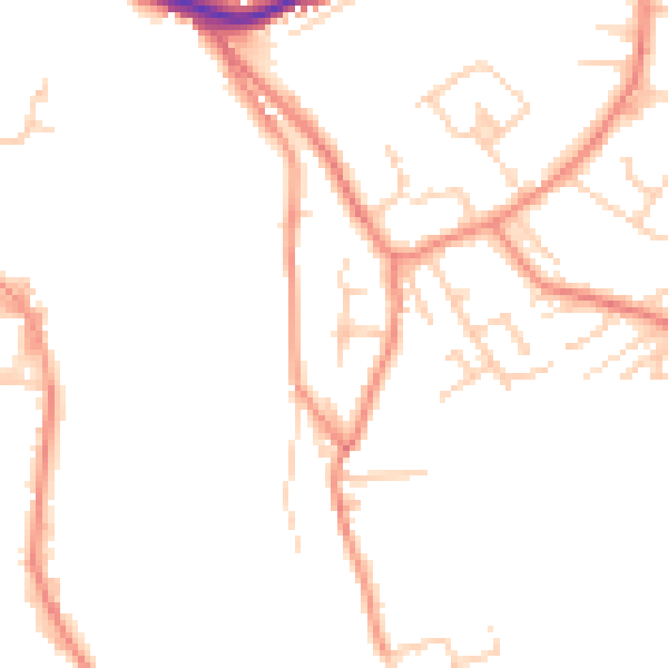 Daytime road noise heatmap for WF12 8BN