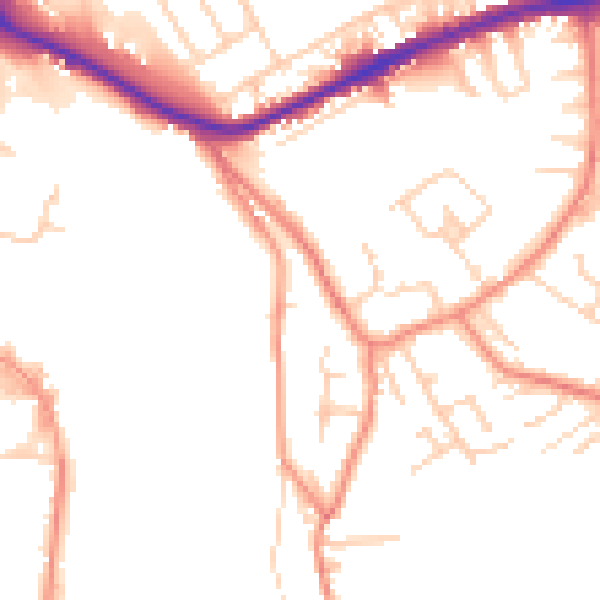 Daytime road noise heatmap for WF12 8BP
