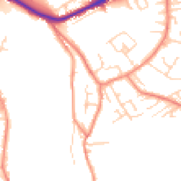 Daytime road noise heatmap for WF12 8BW
