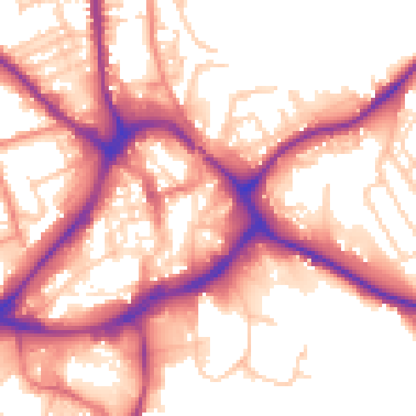 Daytime road noise heatmap for WF12 8ED