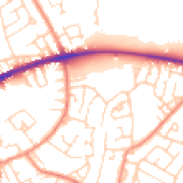 Daytime road noise heatmap for WF12 8HD