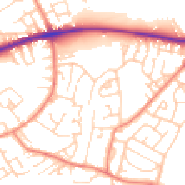 Daytime road noise heatmap for WF12 8HF