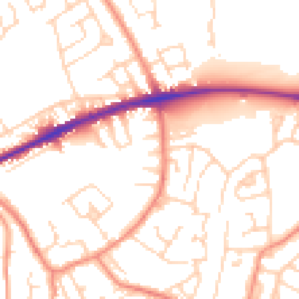 Daytime road noise heatmap for WF12 8HL