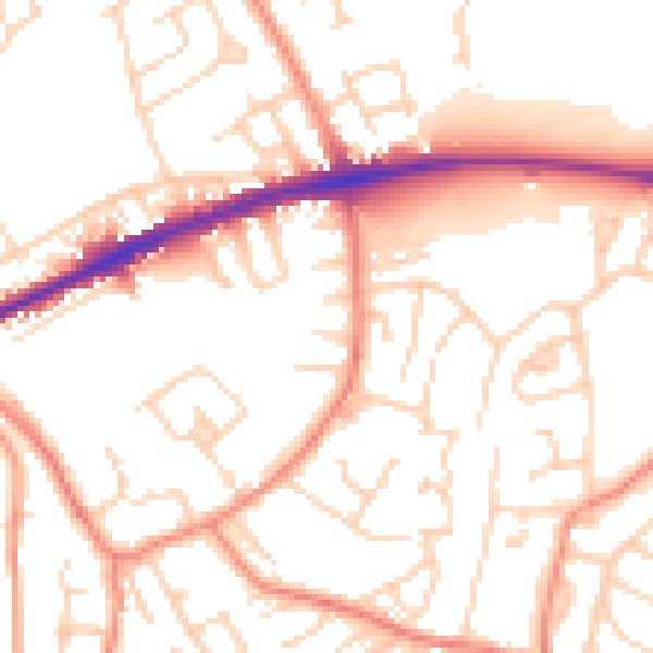 Daytime road noise heatmap for WF12 8HR