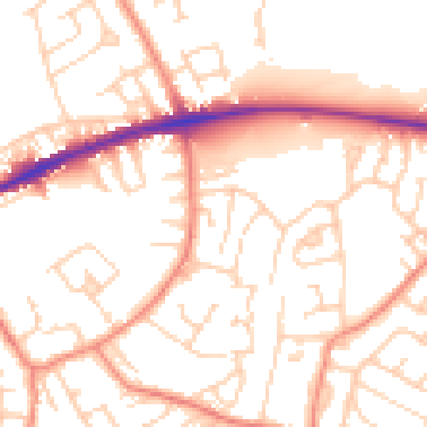 Daytime road noise heatmap for WF12 8JH