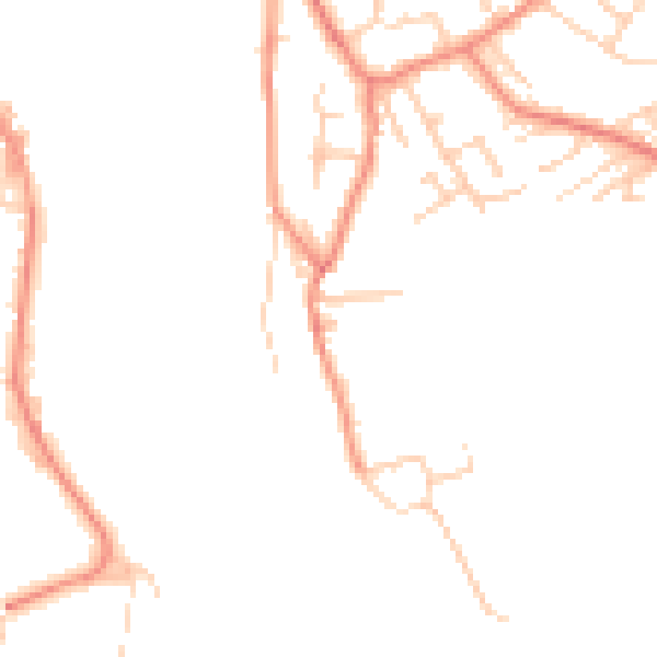 Daytime road noise heatmap for WF12 8LE
