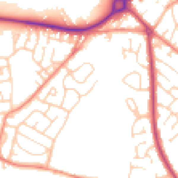 Daytime road noise heatmap for WF12 8PS