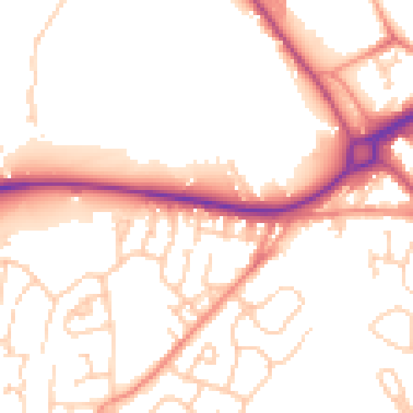 Daytime road noise heatmap for WF12 8PX