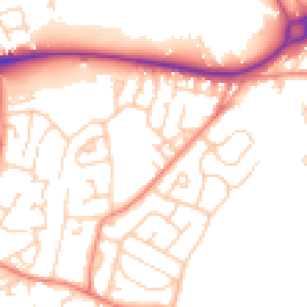 Daytime road noise heatmap for WF12 8QP