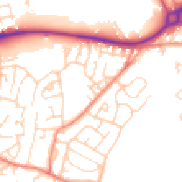 Daytime road noise heatmap for WF12 8QW