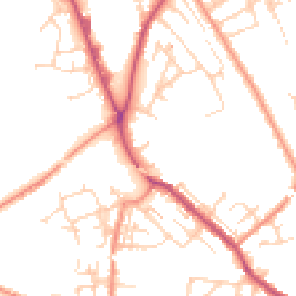 Daytime road noise heatmap for WF12 9BP