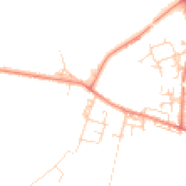 Daytime road noise heatmap for WF12 9EN