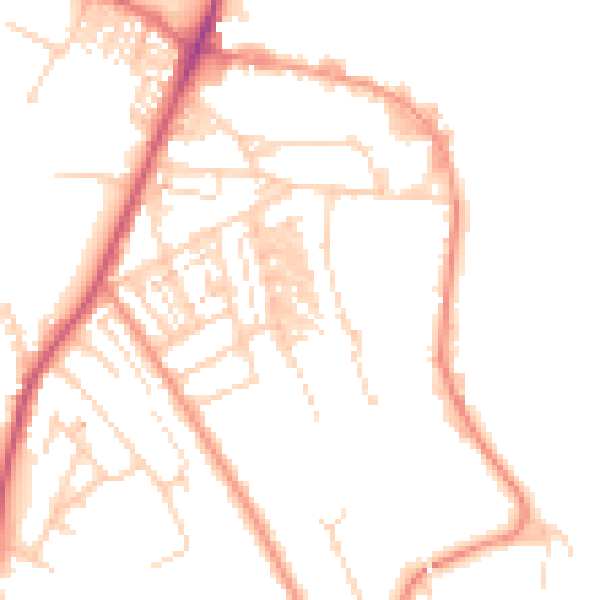 Daytime road noise heatmap for WF12 9LB