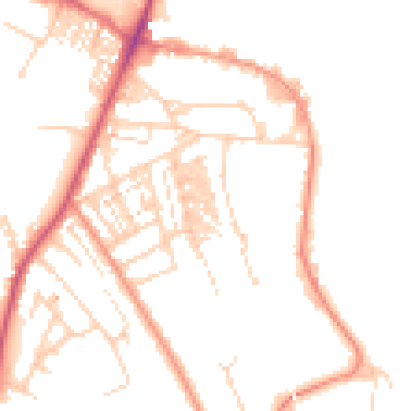 Daytime road noise heatmap for WF12 9LD