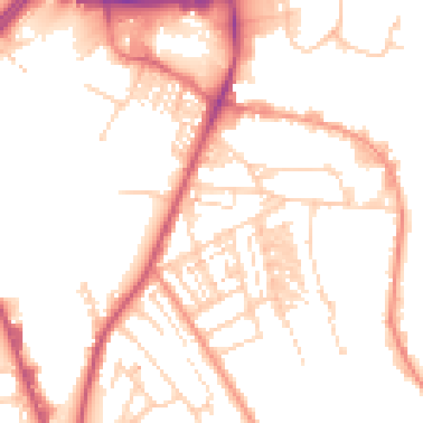 Daytime road noise heatmap for WF12 9NB