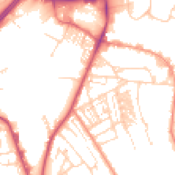 Daytime road noise heatmap for WF12 9ND