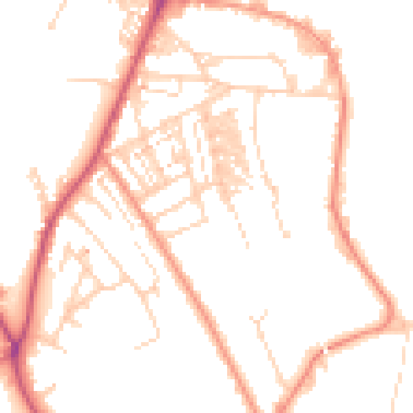 Daytime road noise heatmap for WF12 9NG