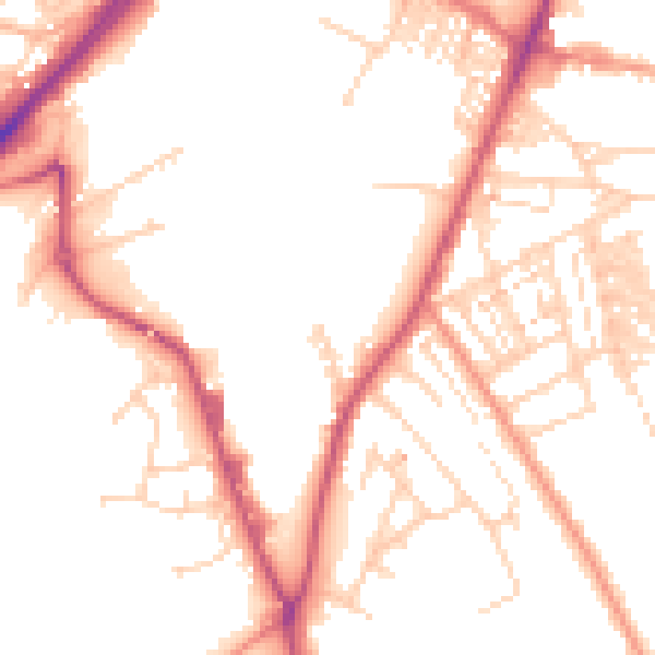 Daytime road noise heatmap for WF12 9NP
