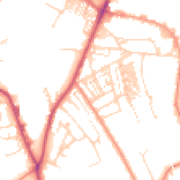 Daytime road noise heatmap for WF12 9NW