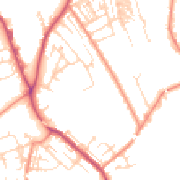 Daytime road noise heatmap for WF12 9NX