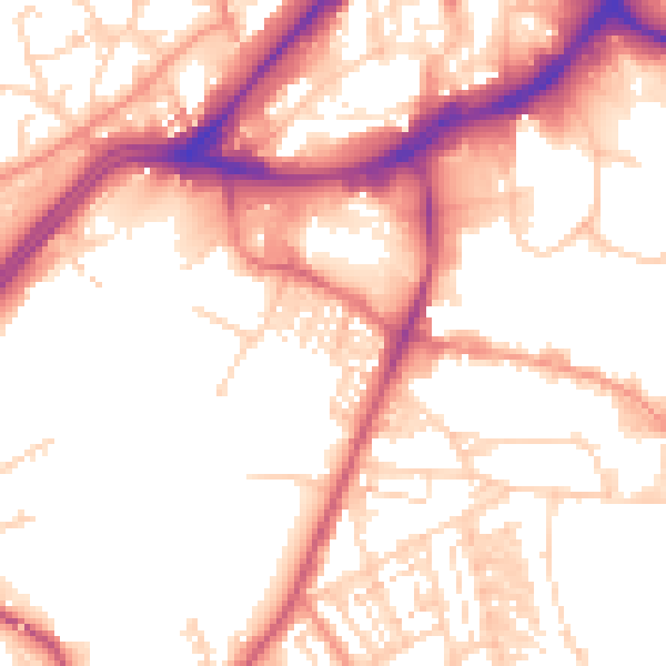 Daytime road noise heatmap for WF12 9PR