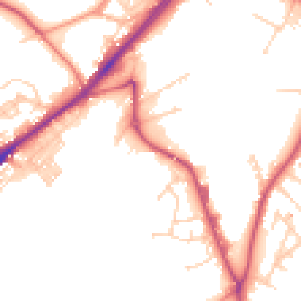 Daytime road noise heatmap for WF12 9QF