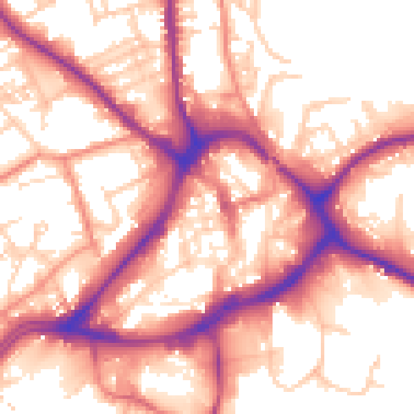 Daytime road noise heatmap for WF13 1AJ