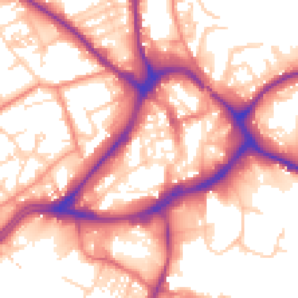 Daytime road noise heatmap for WF13 1BB