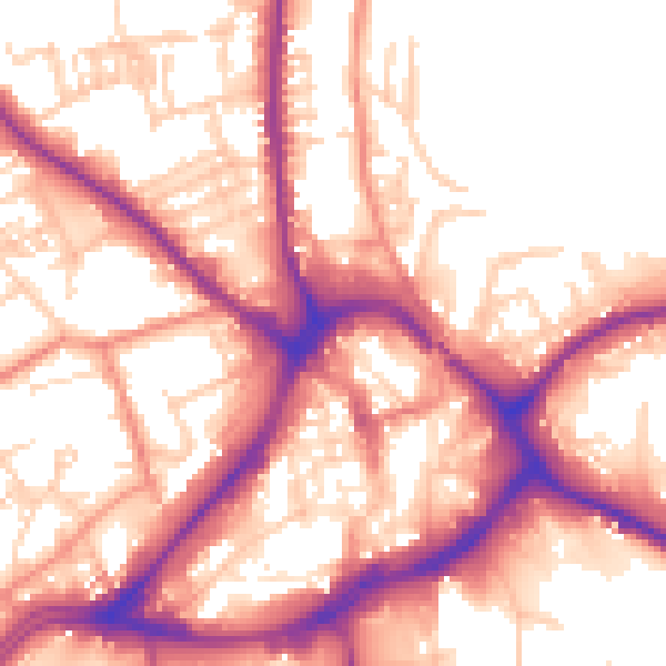 Daytime road noise heatmap for WF13 1EL