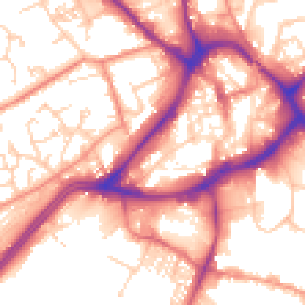 Daytime road noise heatmap for WF13 1HB