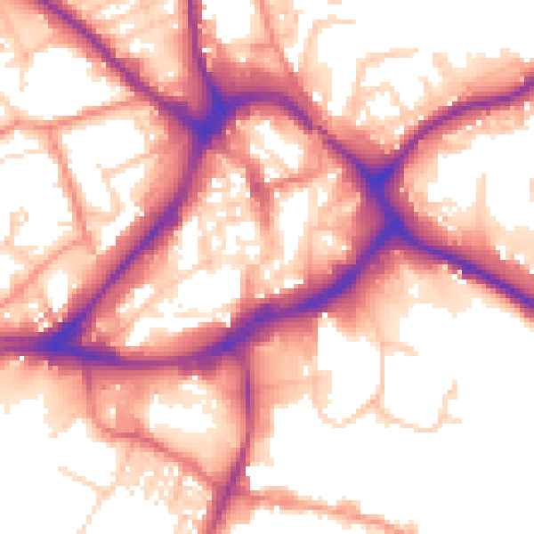 Daytime road noise heatmap for WF13 1JQ