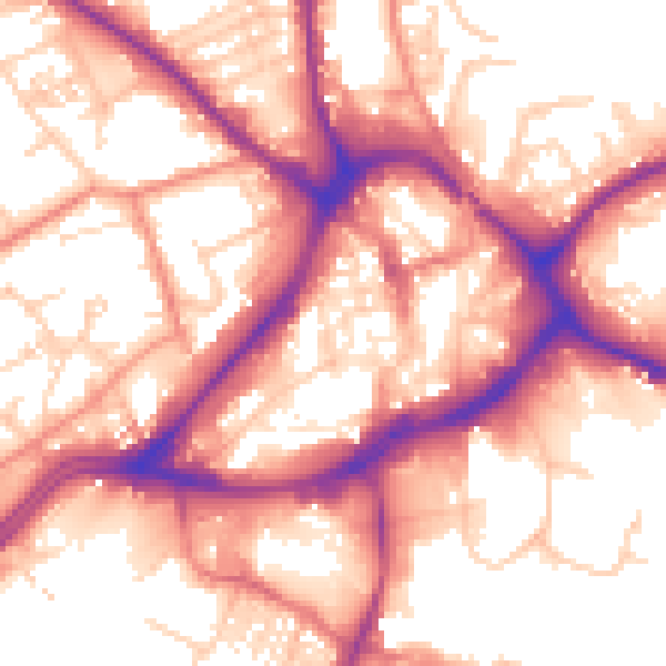 Daytime road noise heatmap for WF13 1LW