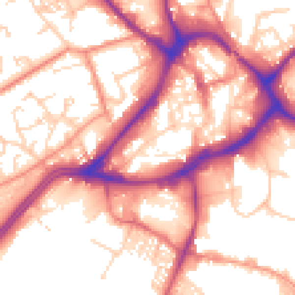 Daytime road noise heatmap for WF13 1NB