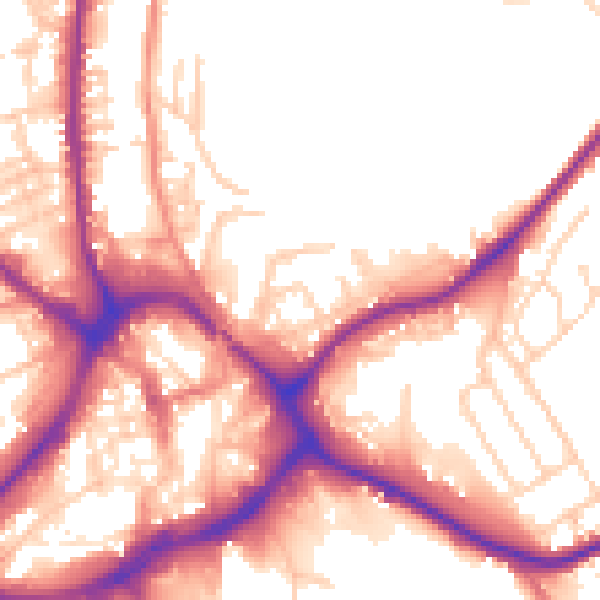 Daytime road noise heatmap for WF13 1PQ