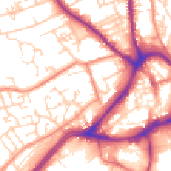 Daytime road noise heatmap for WF13 2ST