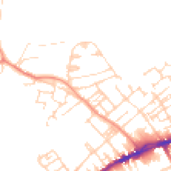Daytime road noise heatmap for WF13 3DR