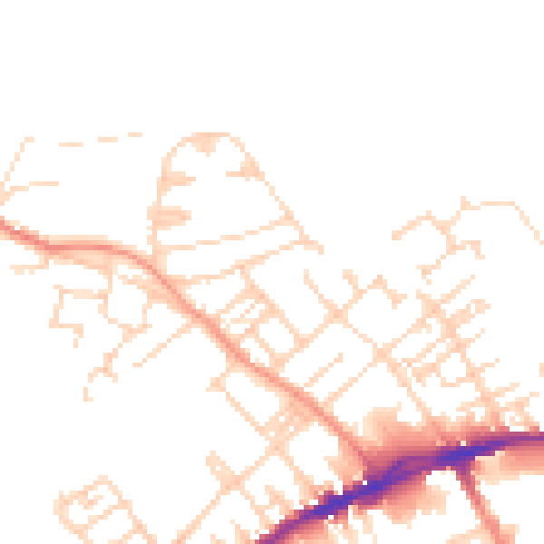 Daytime road noise heatmap for WF13 3DW