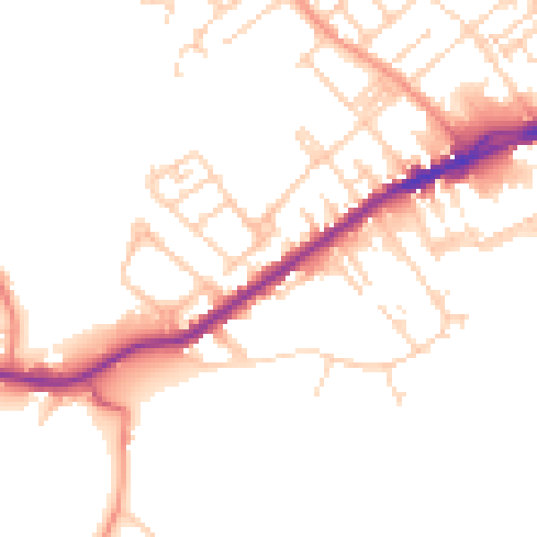 Daytime road noise heatmap for WF13 3JA